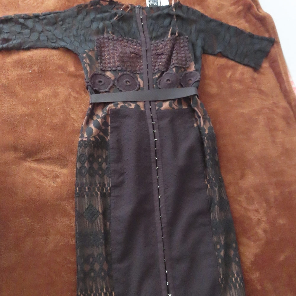 Anthropologie Beguile by Byron Lars Carissima Sheath Black Dress 0P petite